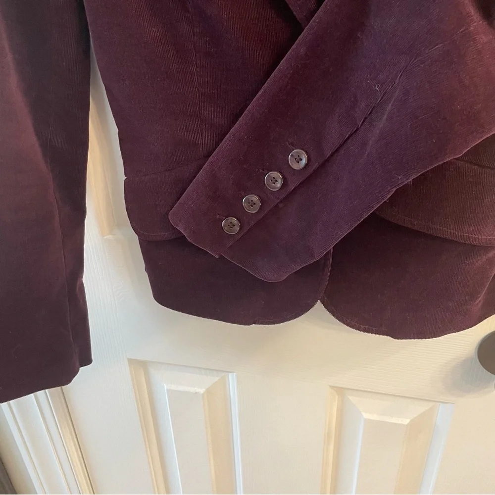 Hennes for H&M Skinny Wale Purple Corduroy Blazer Sz 4 - Picture 5 of 10